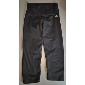 Adidas Athletic Leggings Black Climalite Womens M High Rise 3/4 Active AJ2054